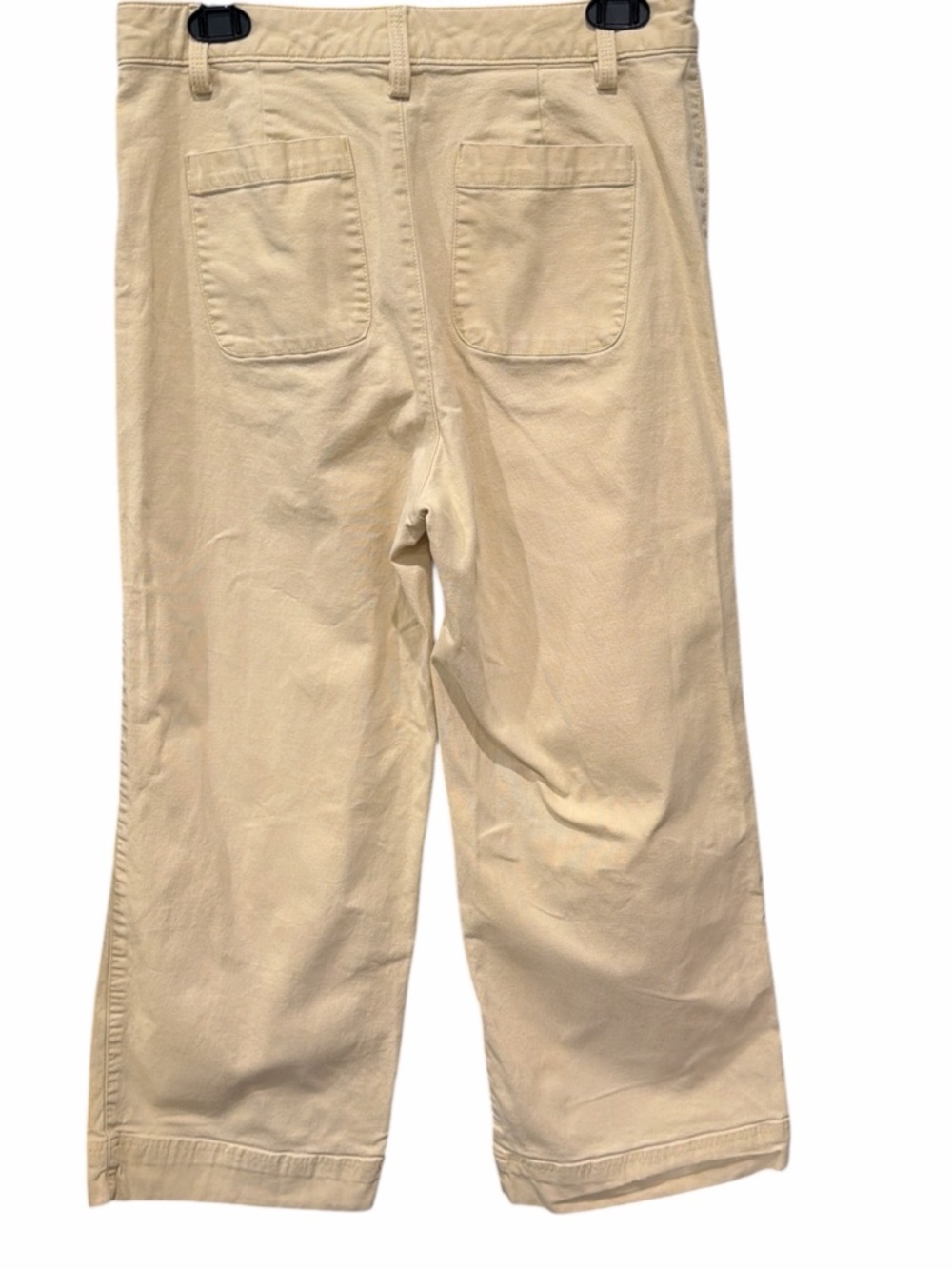 GAP High Rise Wide Leg Pants Cream Twill Stretch Cropped Size 6 GAP For Good - Picture 3 of 5